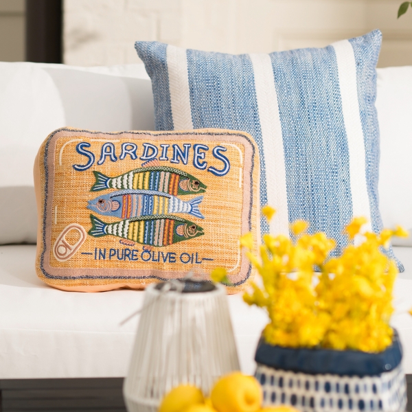 Sardines Tin Outdoor Pillow