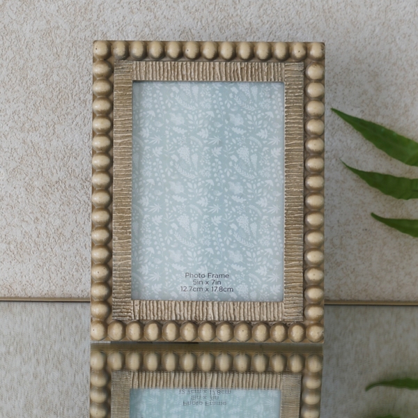 Natural Wood Beaded Picture Frame, 5x7