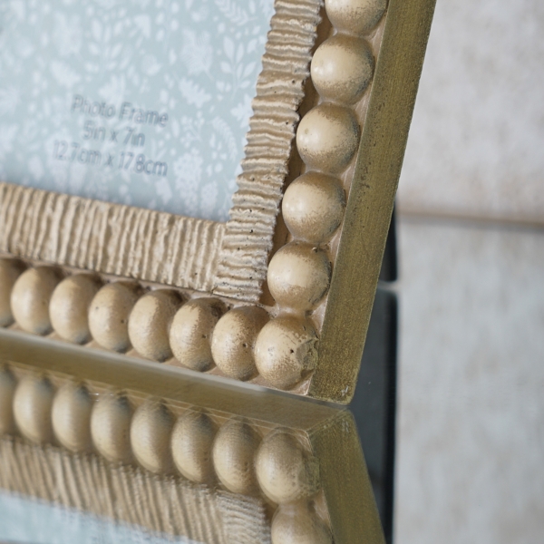 Natural Wood Beaded Picture Frame, 5x7