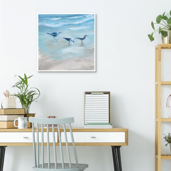 Gulls Framed Canvas Art Print