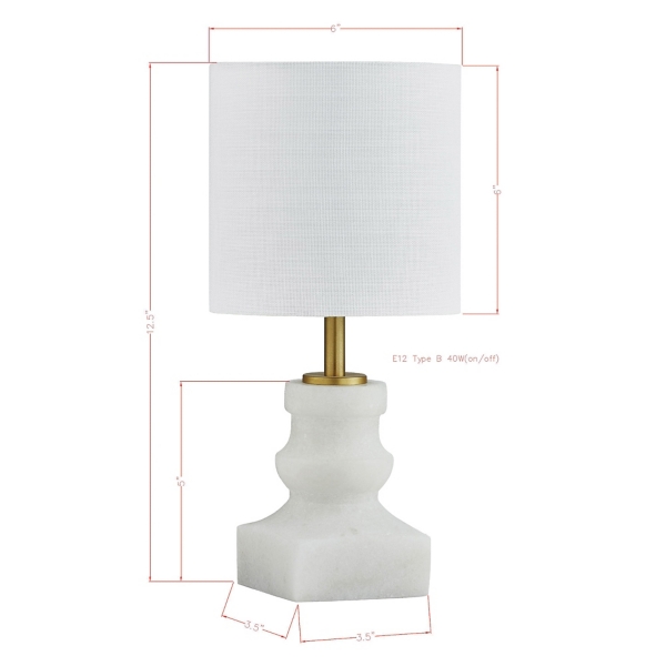 Leah White Marble Mini Lamp