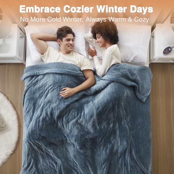 Beautyrest Blue Berber Heated Twin Blanket