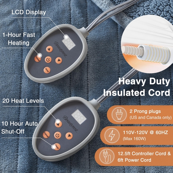 Beautyrest Berber Heated Queen Blanket