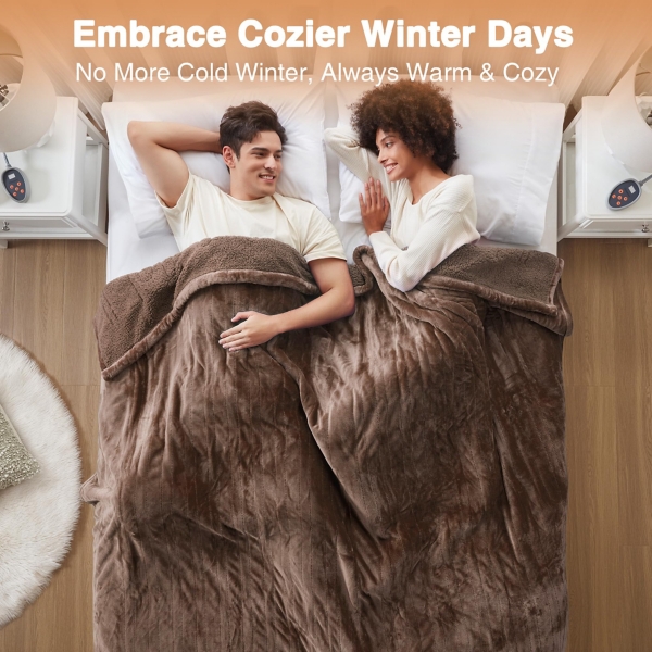 Beautyrest Brown Berber Heated Queen Blanket