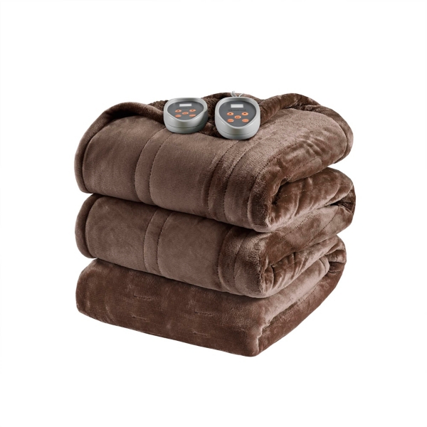 Beautyrest Brown Berber Heated King Blanket
