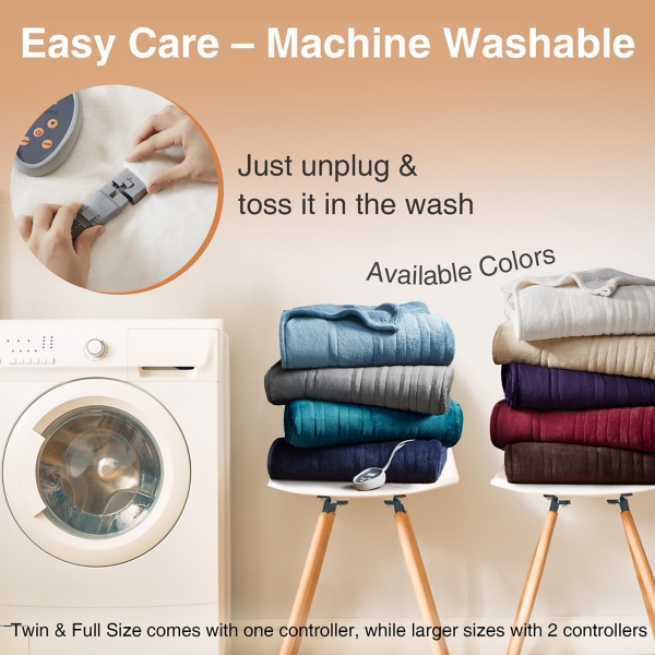 Beautyrest Brown Berber Heated King Blanket