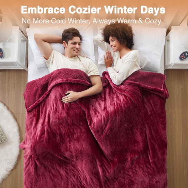 Beautyrest Burgundy Berber Heated King Blanket
