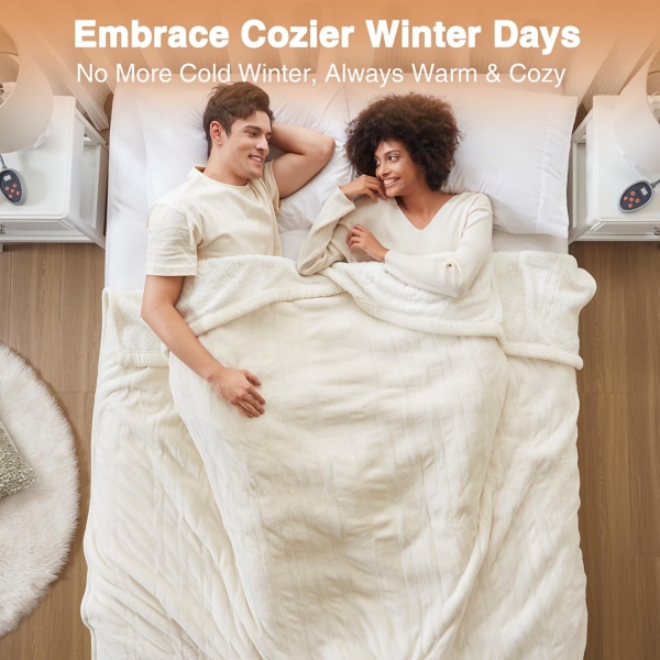 Beautyrest Ivory Berber Heated Full Blanket