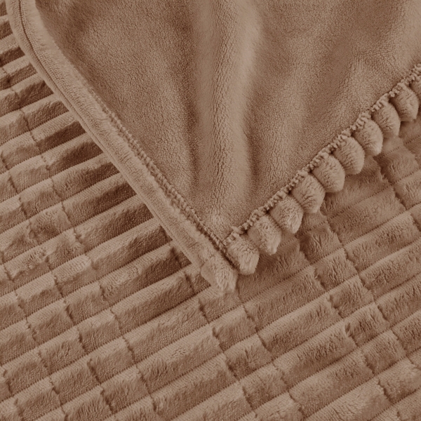 Serta Brown Corded Plush Heated King Blanket