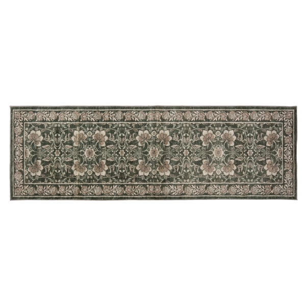 Green Leo Floral Washable Runner, 2x7 | Kirklands Home