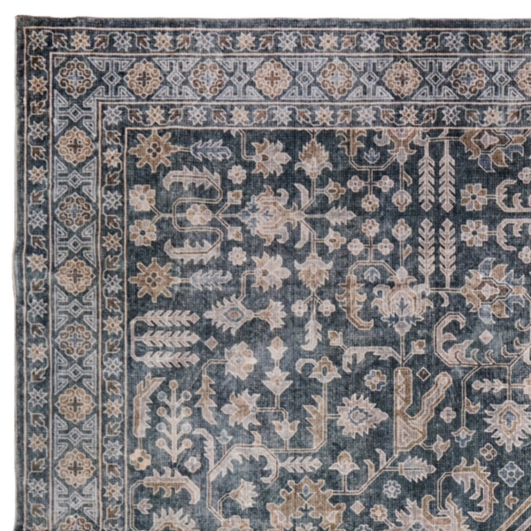 Blue Blaire Medallion Washable Area Rug