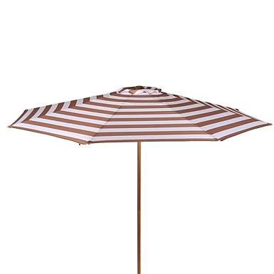 brown striped patio umbrella Striped Outdoor Umbrella, Tan/White, 108 , Polyester