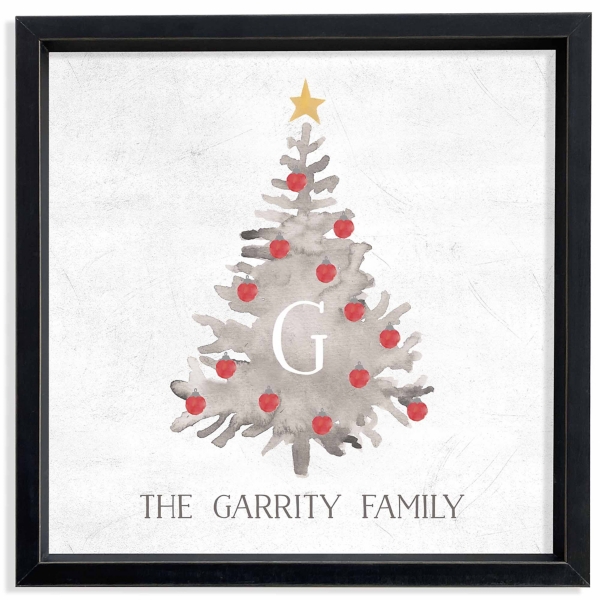 Personalized Monogram Christmas Tree Framed Print