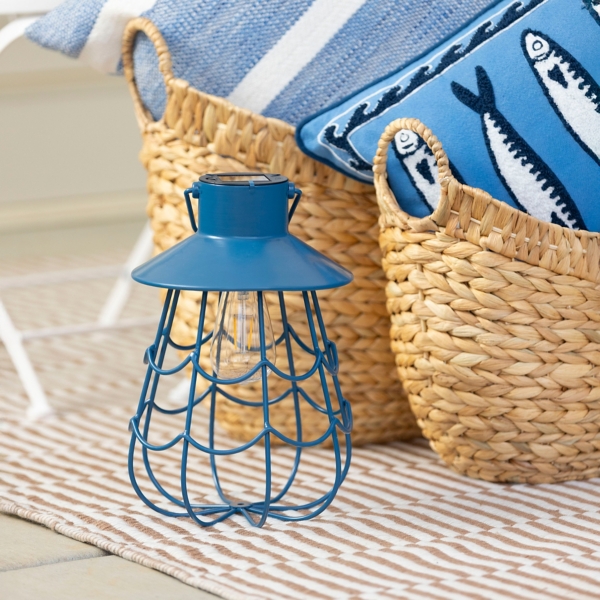 Captain Blue Metal Cage Solar Lantern