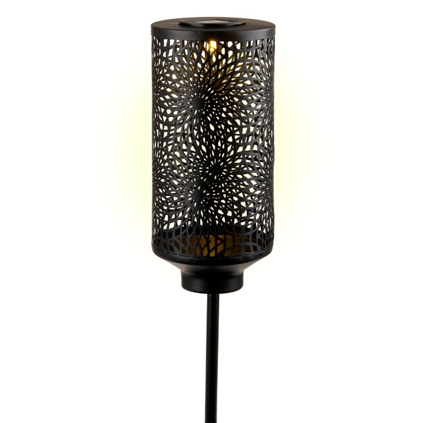 Black Metal Cutout Solar Stake
