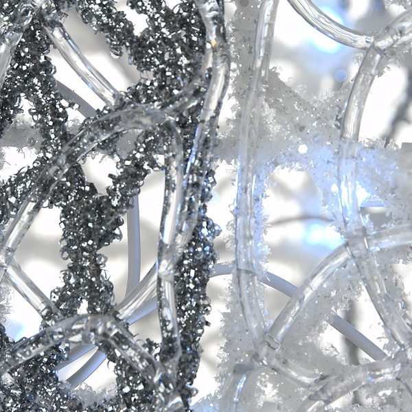 LED White Glitter Outdoor Gift Boxes, Set of 3