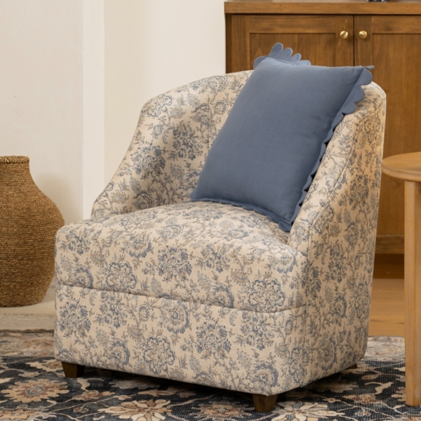 Blue Floral Charolette Accent Chair