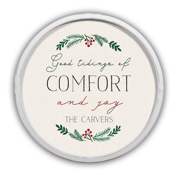 Personalized Good Tidings White Framed Art Print