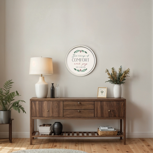 Personalized Good Tidings White Framed Art Print