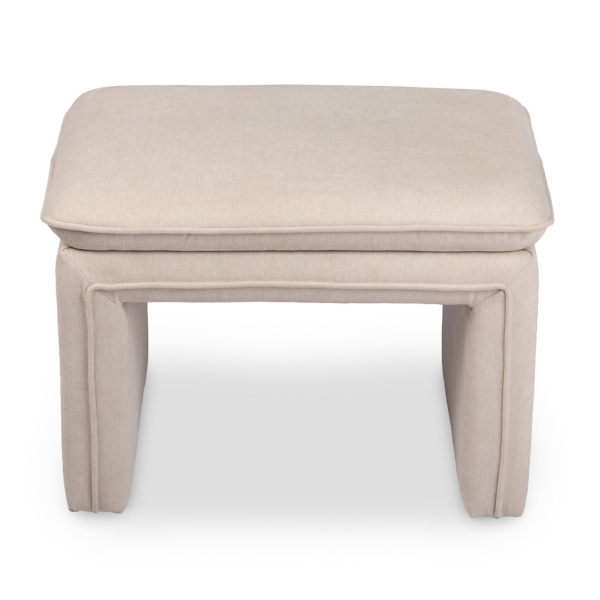 Enzo Ivory Upholstered Ottoman