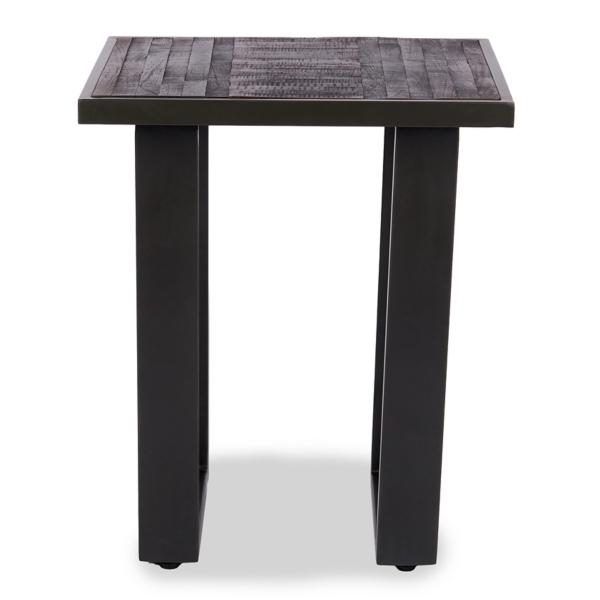 Carson Black Wood and Metal Side Table
