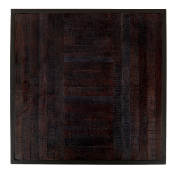 Carson Black Wood and Metal Side Table