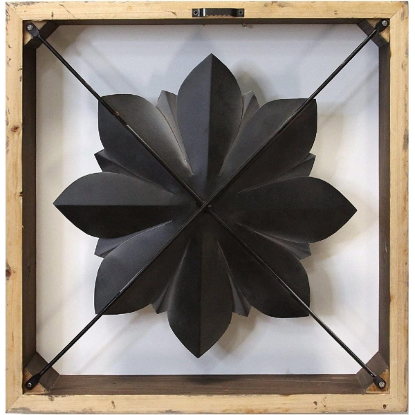 Framed Metal Flower Wall Plaque