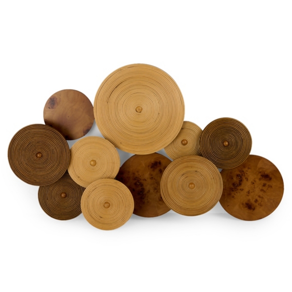 Natural Wood Medallions Wall Plaque