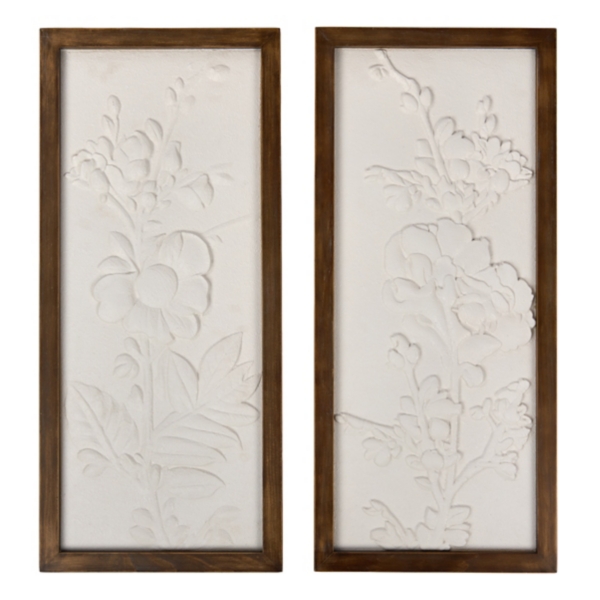 White Dimensional Flowers Wall Plaques | Kirklands Home
