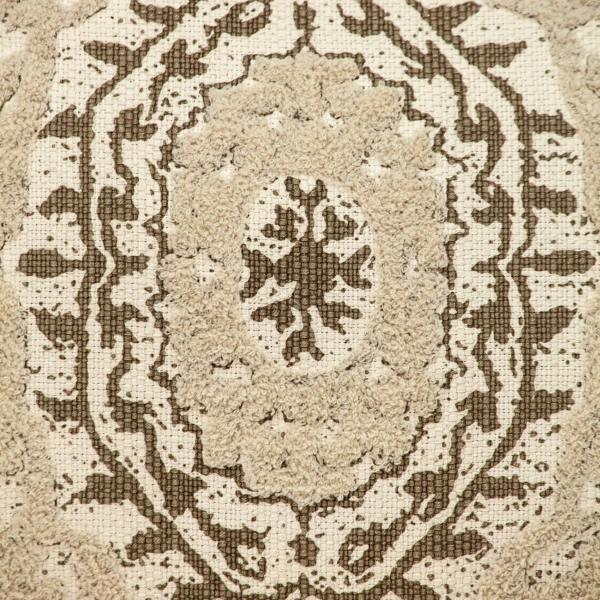 Brown and Beige Embroidered Pillow
