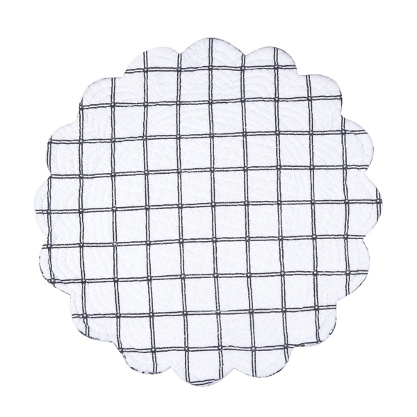 Bleighton Black Round Floral Placemats, Set of 6