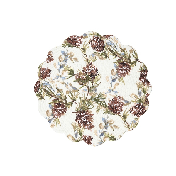 Cooper Pine & Pinecones Round Placemats, Set of 6