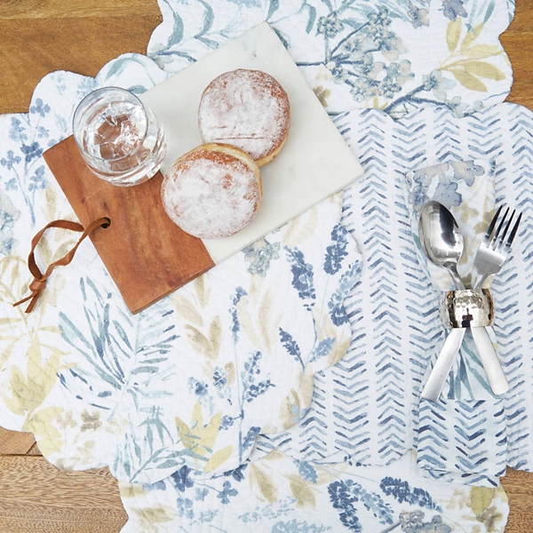 Blue Freesia Floral Table Runner
