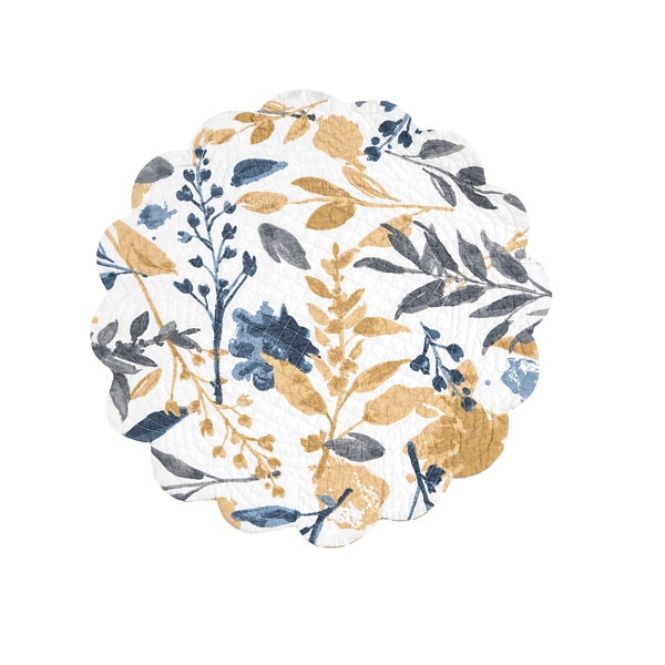 Natural Home Round Floral Placemats, Set of 6