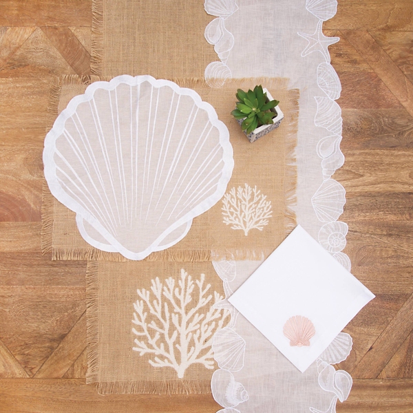 Coastal Shell Shaped Placemats, Set of 6