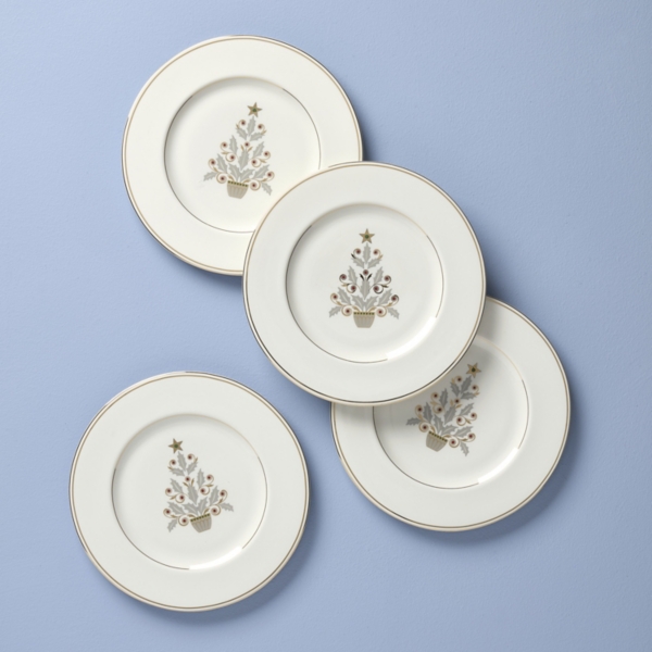 Lenox Federal Gold Tree Accent Plates, Set of 4