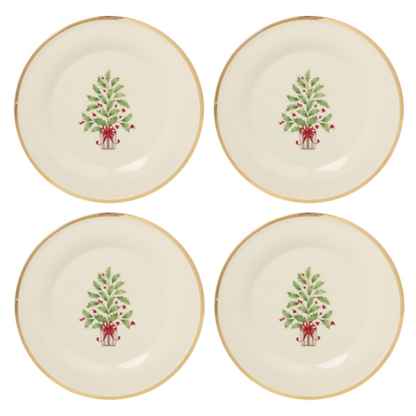 Lenox Holiday Tree Accent Plates, Set of 4