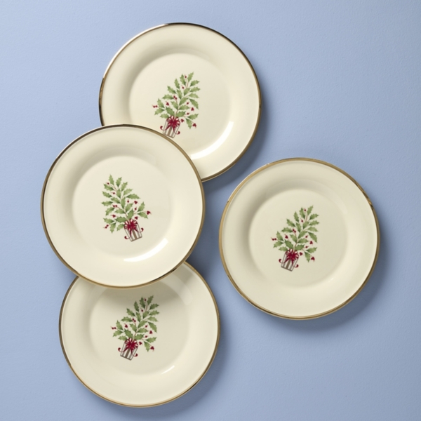 Lenox Holiday Tree Accent Plates, Set of 4