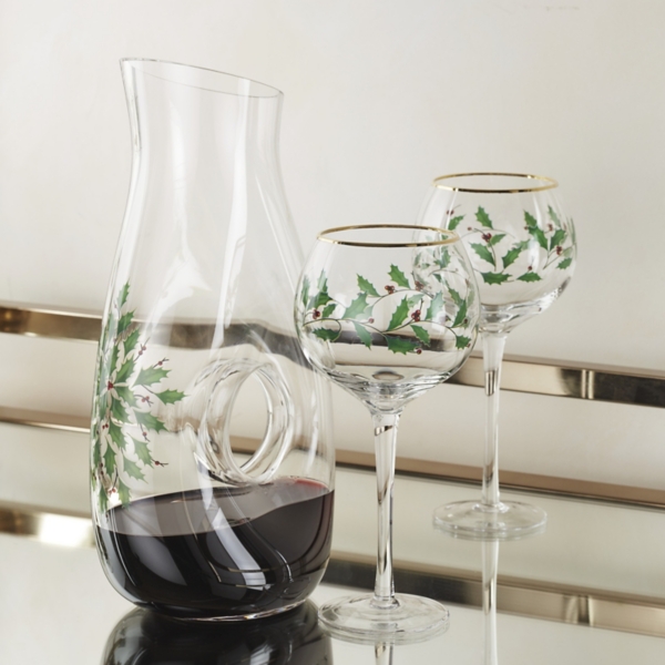 Lenox Holly 3-pc. Decanter & Wine Glass Set