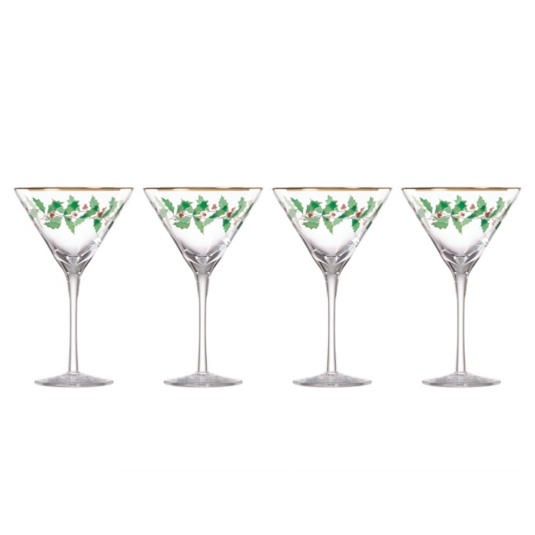 Lenox Holly 4-pc. Martini Glass Set