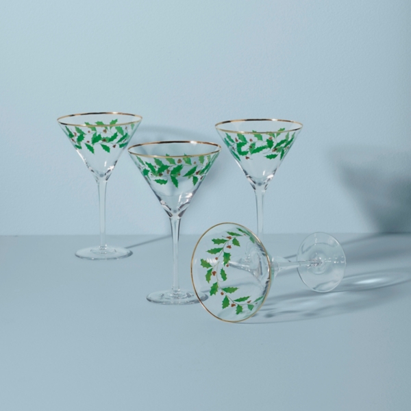 Lenox Holly 4-pc. Martini Glass Set