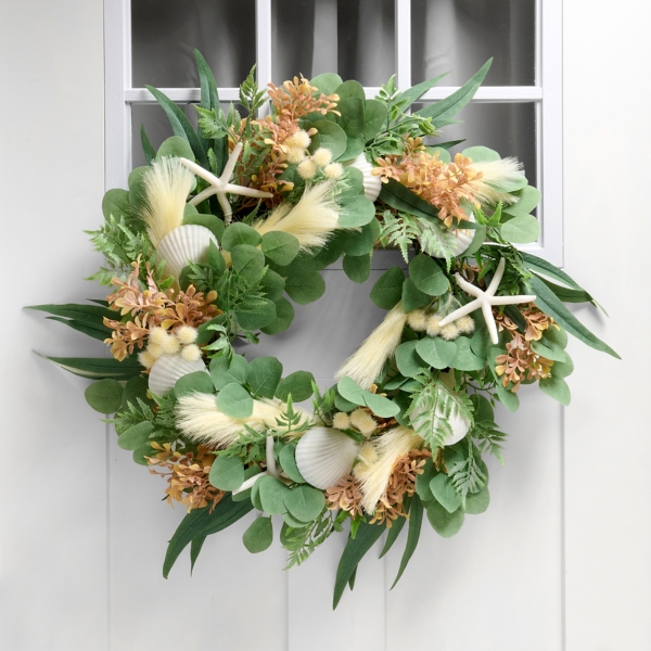 Lambs Ear Coastal Shell Wreath | Kirklands Home
