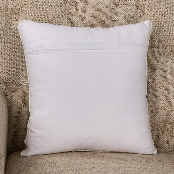 Blue Beaded Seashell Pillow