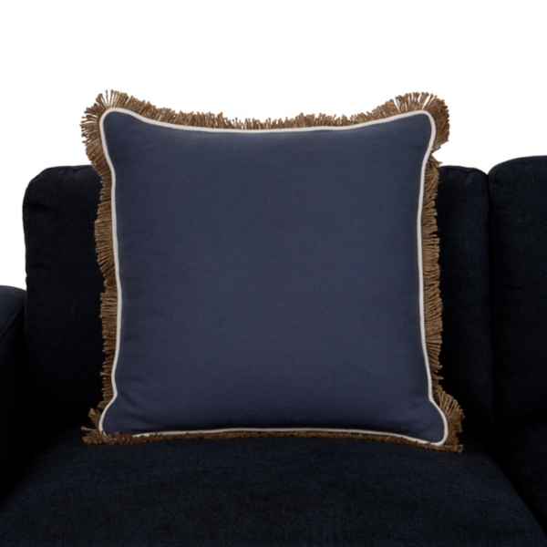 Kirkland's Dale Cornflower Jute Fringe Pillow In Blue