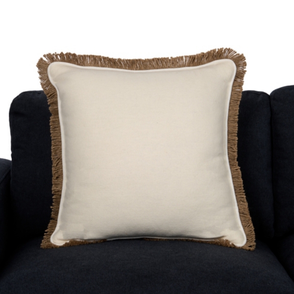 Kirkland's Dale Ivory Jute Fringe Pillow In Multi