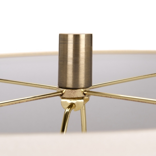 White Painted Flowers Ceramic Table Lamp