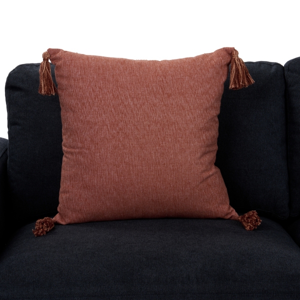 Rust Farah Embroidered Floral Pillow