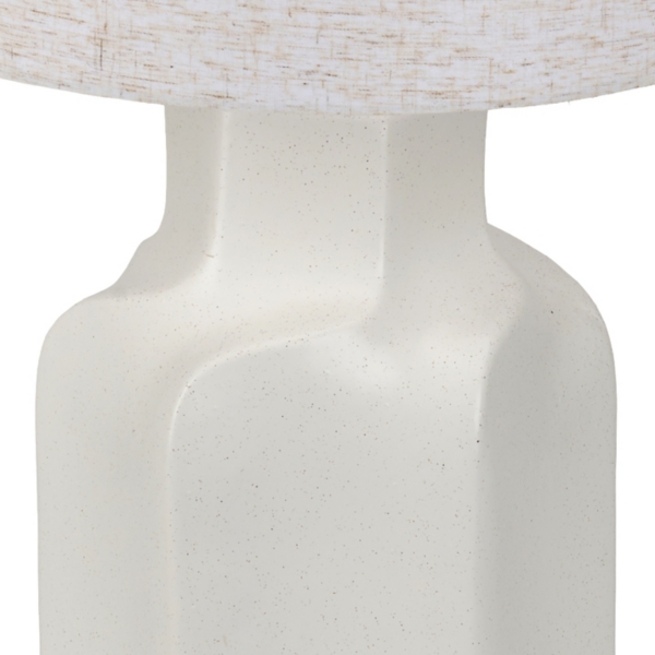 White Sculpted Ceramic Table Lamp