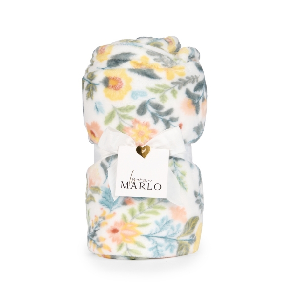 Colorful Floral Print Plush Throw