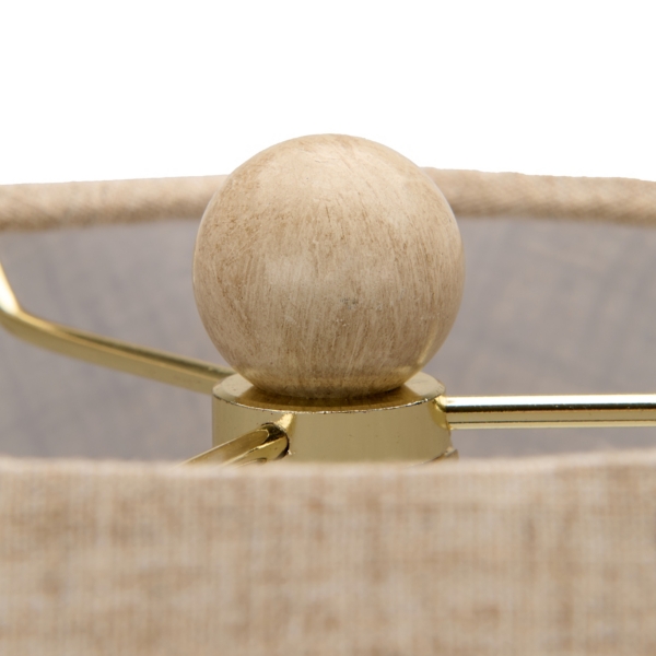 Gold and Tan Metal Pole Buffet Lamp
